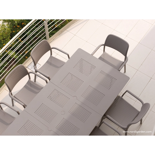 Stół ogrodowy rozkładany 160 cm LIBECCIO TORTORA ciemny beż, Nardi